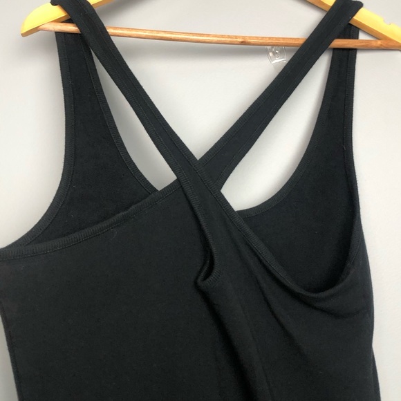ATHLETA criss cross back  tunic tank top scoop neck black size M super soft - Picture 9 of 13